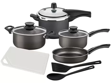 Jogo de Panelas Tramontina Antiaderente – de Alumínio Grafite 7 Peças Paris