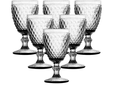Jogo de Taças de Vidro 330ml 6 Peças Haus – Bico de Jaca Empire