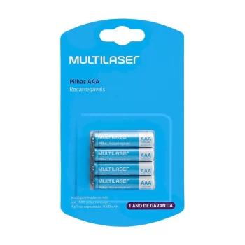 Pilhas Recarregáveis Aaa Multilaser 1000Mah Com 4 Unidades – CB050