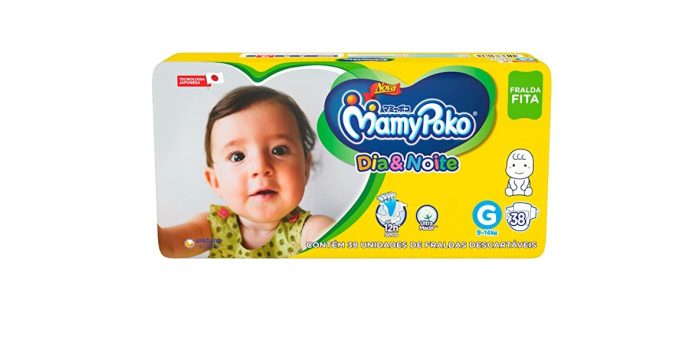 Fralda Infantil Mamypoko com 38 Dia/Noite Fita G, MAMYPOKO, Branco