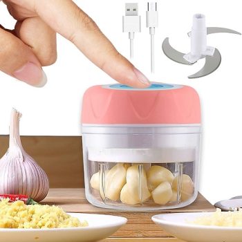 Mini Processador de Alimentos Máquina de alho elétrica inteligente, Recarregável Multifuncional 30W Mini Multiprocessador Triturador – BELLA NET