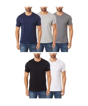 Kit 5 Camisetas Básicas Gola C, Basicamente, Masculino