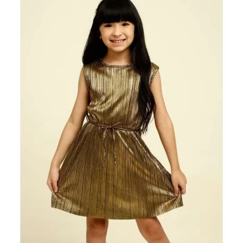 Vestido Infantil Brilho Amarração Tam 4 a 10