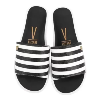 Chinelo Vizzano Slide Listrado Feminino
