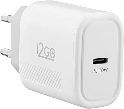 Carregador De Parede Ultra Rápido 20W Com 1 Saída USB-C Power Delivery I2GO – I2GO PRO Branco