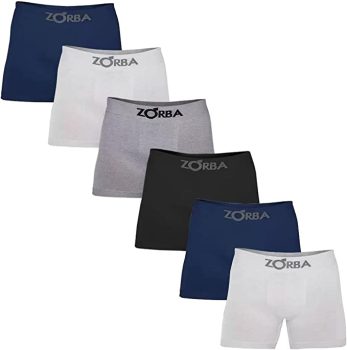 Kit 6 Cuecas Boxer Algodão Masculino Box Sem Costura Zorba