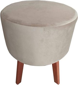Pufe Decorativo Redondo 4 Pés Banqueta Caramelo
