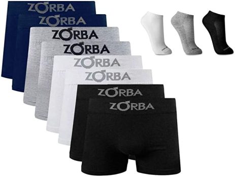 Kit 10 Cuecas Boxer Algodão Box + 3 Pares Meia Tedsocks 1500