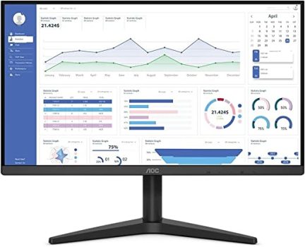 Monitor AOC 21.5″ VGA e HDMI e painel VA, preta, pequeno, 22B1HM5