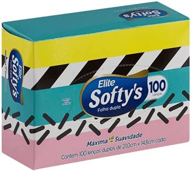 Lenço de Papel Elite Softy’S Máxima Suav 100 Fls, Elite, 100 Unidades