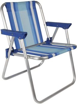 Cadeira Infantil Alta Alumínio Azul Mor