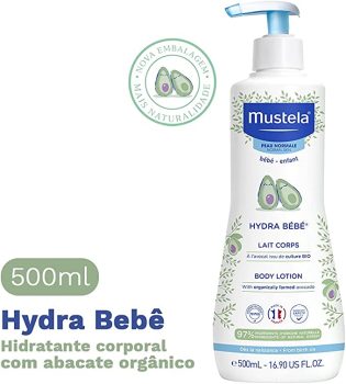Hydra Bebê com Abacate Orgânico Mustela, Hidratante Corporal Infantil, 97% de Ingredientes de Origem Natural, 500Ml, Mustela Bebê, 500 Ml