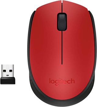 Mouse sem fio Logitech M170 com Design Ambidestro Compacto, Conexão USB e Pilha Inclusa – Vermelho