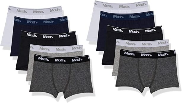 Kit 10 Cuecas Boxer Algodão Infantil, Mash, Meninos