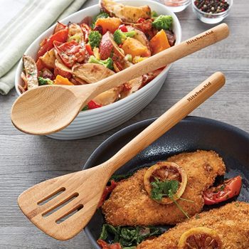 KitchenAid Conjunto de espátula e colher de bambu, 2 peças