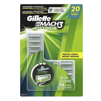 Carga para Aparelho de Barbear Gillette Mach3 Sensitive 20 unidades