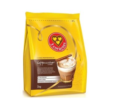 Cappuccino, Classic, Pacote, 1kg, 3 Corações
