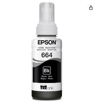 Garrafa de Tinta Original Epson EcoTank T664 Preto – T664120