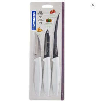 Jogo de Facas 3 Peças Tramontina Plenus Branco