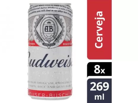 Cerveja Budweiser American Lager 8 Unidades – Lata 269ml