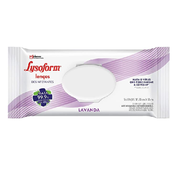 Desinfetantes Lysoform Lenços Umedecidos Lavanda 36 Unidades, Lysoform