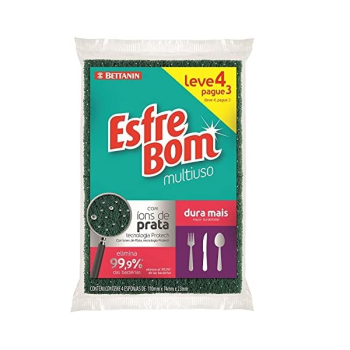 Esponja Abrasiva Multiuso, EsfreBom, Verde/Amarelo