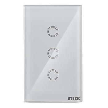 Interruptor Inteligente Smarteck 4X2″ 3 Módulos Bivolt Touch Wi-fi Branco, compatível com Alexa
