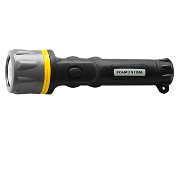 Tramontina 43757300, Lanterna Plástica 2 Pilhas AA, 3 Lâmpadas de Led, Preto