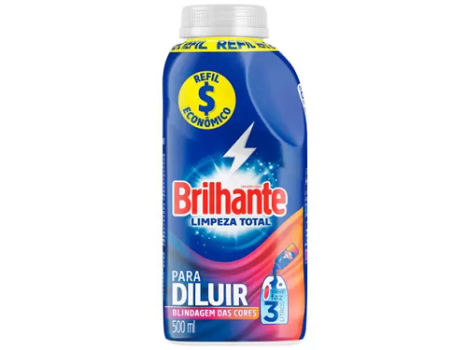 Sabão Líquido Concentrado Brilhante – Para Diluir Limpeza Total Refil 500ml