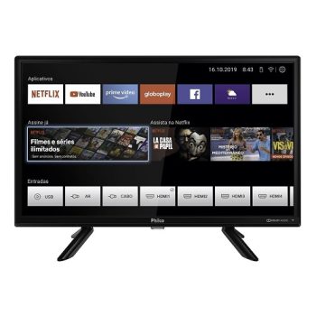 Smart Tv Philco 24″ Resolução Em Hd Fast Smart Com Processador Quadcore – Ptv24g50sn Led
