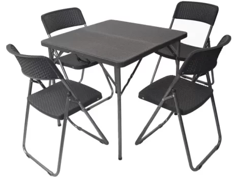 Conjunto de Mesa para Área Externa Tubo de Aço – Dobrável com 4 Cadeiras CJM-PT1 Otello
