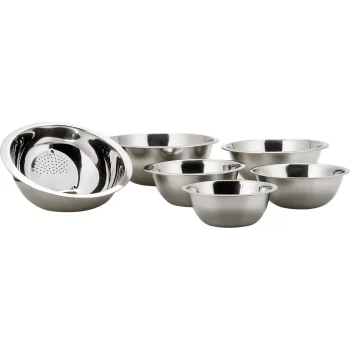 Conjunto de Tigelas + Potes + Escorredor de Arroz Inox 11 peças – La Cuisine