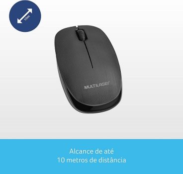 Multilaser MO251 – Mouse Sem Fio 2.4 Ghz 1200 DPI Usb, Preto, normal