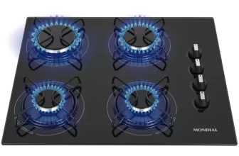 Cooktop 4 Bocas Mondial a Gás GLP Preto – CTG-01