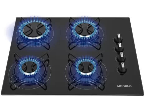 Cooktop 4 Bocas Mondial a Gás GLP Preto – CTG-01