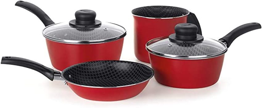 Conjunto 04 Peças Vermelho Aluminio Antiaderente Linha Essencial Multiflon