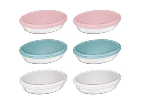 Conjunto de Assadeiras de Vidro com Tampa 1,6L 6 Peças – Marinex