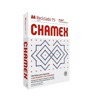 Papel Sulfite A4, Chamex, Reciclado, Eco, 75 Gramas, 210x297mm, 500 Folhas