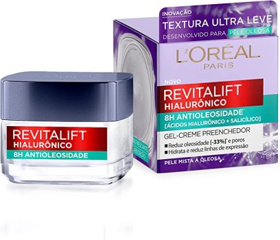 Gel Creme Hidratante Antioleosidade L’Oréal Paris Revitalif Hialurônico 49g