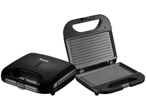 Sanduicheira Amvox AMS 370 Preta 750W – Antiaderente