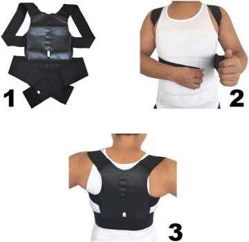 Cinta Colete Corretor de Postura Couro Sintético cinta superior das costas para suporte da clavícula, alisador de costas ajustável e alívio da dor no pescoço, nas costas e no ombro