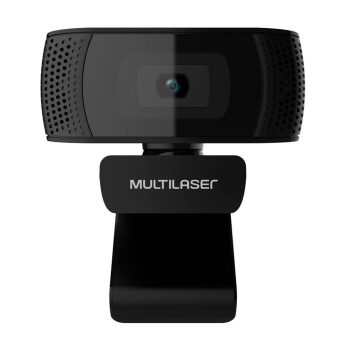 Webcam Multilaser com Microfone Integrado, 1080p 30FPS, Preto – WC050