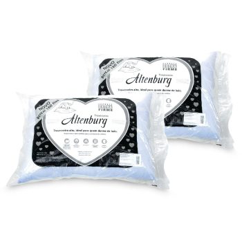 Kit com 2 Travesseiros 50x70cm 180 Fios Suporte Extra Firme Altenburg