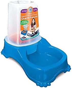 Comedouro ou Bebedouro Automático Dupla Função Azul Pet Injet para Cães
