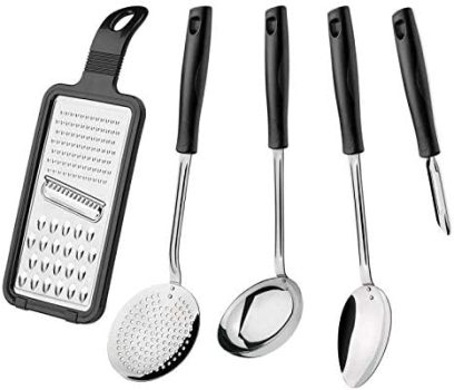 “Jogo Utensilios Inox 5 peças Easy Preto – Tramontina”