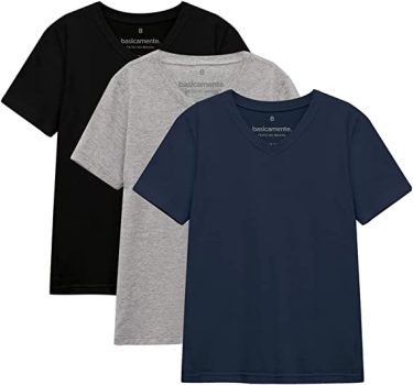 Kit 3 Camisetas Básica, basicamente, criança-unissex