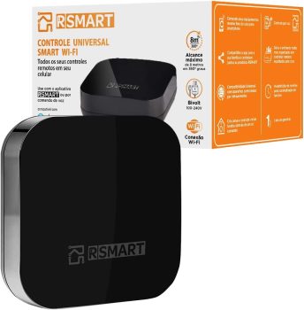 Smart Controle Universal Inteligente RSMART Wi-Fi Infravermelho – Compatível com Alexa, 2021, Preto