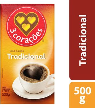 Café torrado e moído 3 Corações Tradicional 500g vácuo