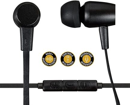Fone De Ouvido Sound Beats I2GO Intra-Auricular Com Microfone E Acabamento Em Metal 1,2m 103db Preto
