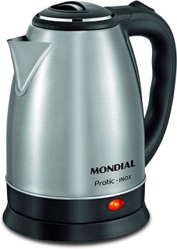 Chaleira Elétrica Mondial, Pratic Inox, 127V, Preto, 2L, 1200W – CE-06